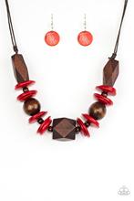 Pacific Paradise - Red Wooden Necklace