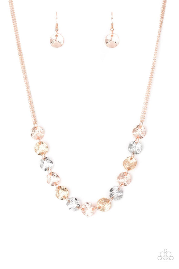 Simple Sheen - Rose Gold Necklace Paparazzi