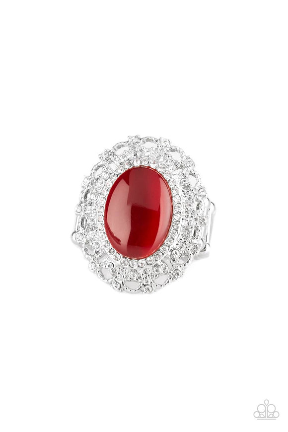 BAROQUE The Spell - Red Moonstone Ring Paparazzi