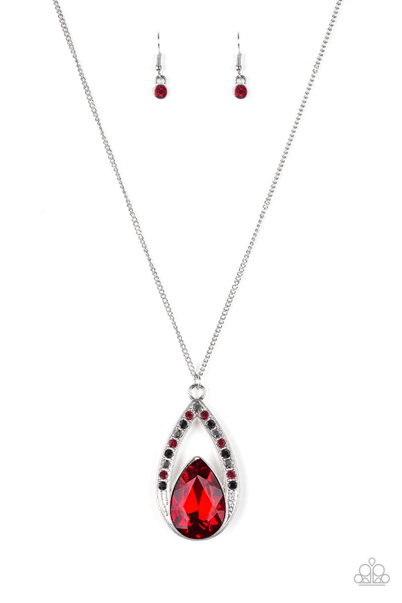 Notorious Noble - Multi Red Necklace Paparazzi