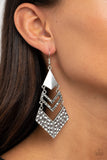 Work Hazard - Silver Earrings Paparazzi