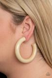 I WOOD Walk 500 Miles - White Wooden Hoop Earrings