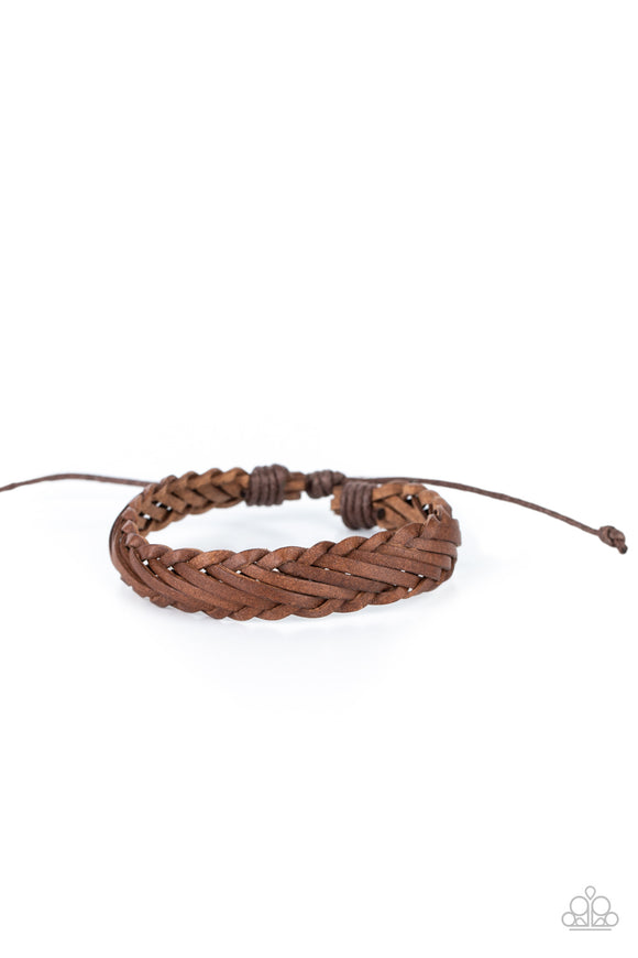 Rodeo Roundup - Brown Leather Urban Bracelet