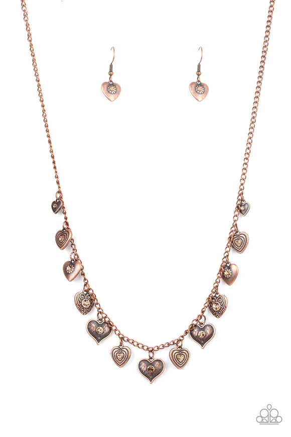 Lovely Lockets - Copper Heart Necklace Paparazzi