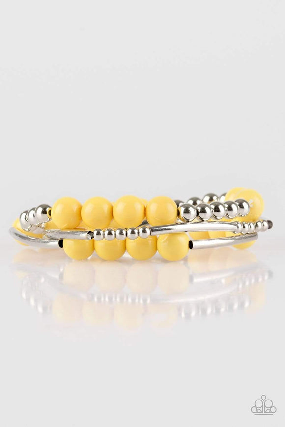 Snazzychicjewelryboutique Bracelet New Adventures - Yellow Stretchy Bracelets Paparazzi