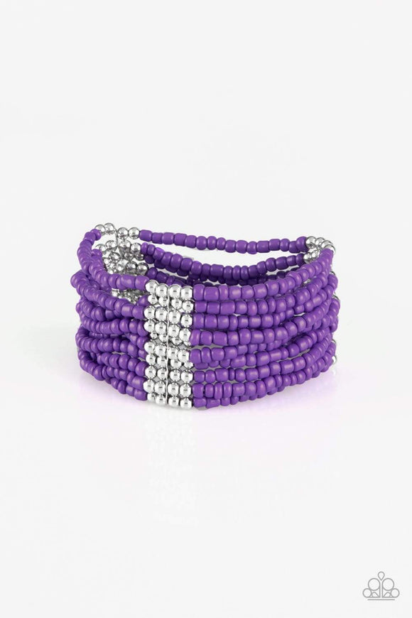 Snazzychicjewelryboutique Bracelet Outback Odyssey - Purple Seed Bead Stretchy Bracelet Paparazzi