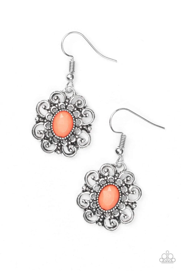 Snazzychicjewelryboutique Earrings First and Foremost Flowers - Orange Earrings Paparazzi