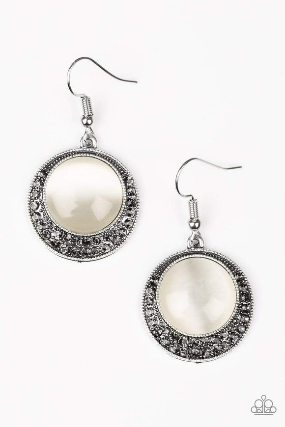 Snazzychicjewelryboutique Earrings Gleam Away - White Moonstone Earrings Paparazzi