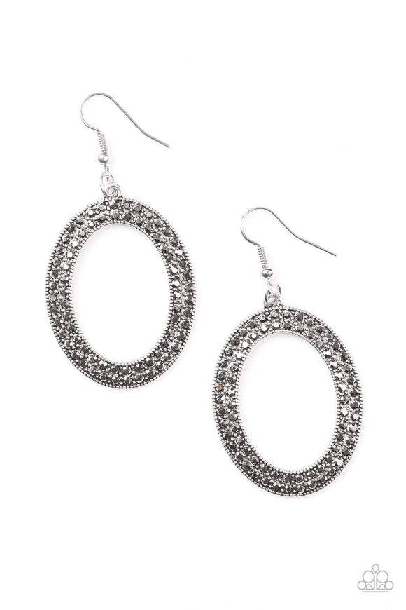 Snazzychicjewelryboutique Earrings Go Down In Glitter - Silver Earrings Paparazzi
