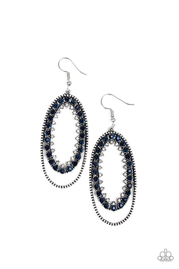 Snazzychicjewelryboutique Earrings Marry Into Money - Blue Rhinestone Earrings Paparazzi