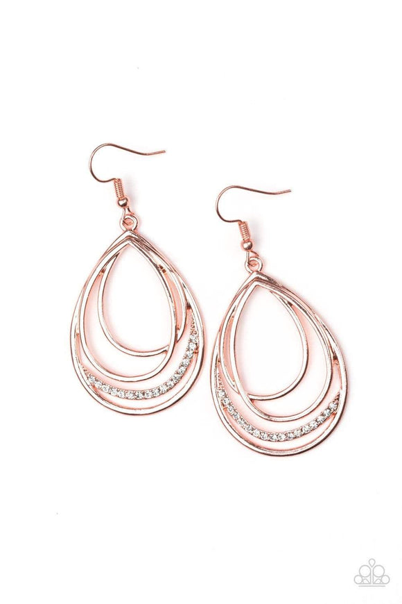 Snazzychicjewelryboutique Earrings Start Each Day With Sparkle - Copper Earrings Paparazzi