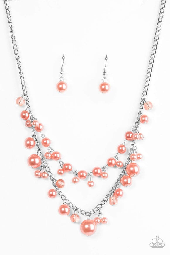 Snazzychicjewelryboutique Necklace Blissfully Bridesmaid - Orange Pearl Necklace Paparazzi