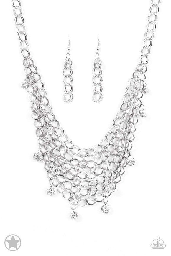 Snazzychicjewelryboutique Necklace Fishing for Compliments - Silver Blockbuster Necklace Paparazzi