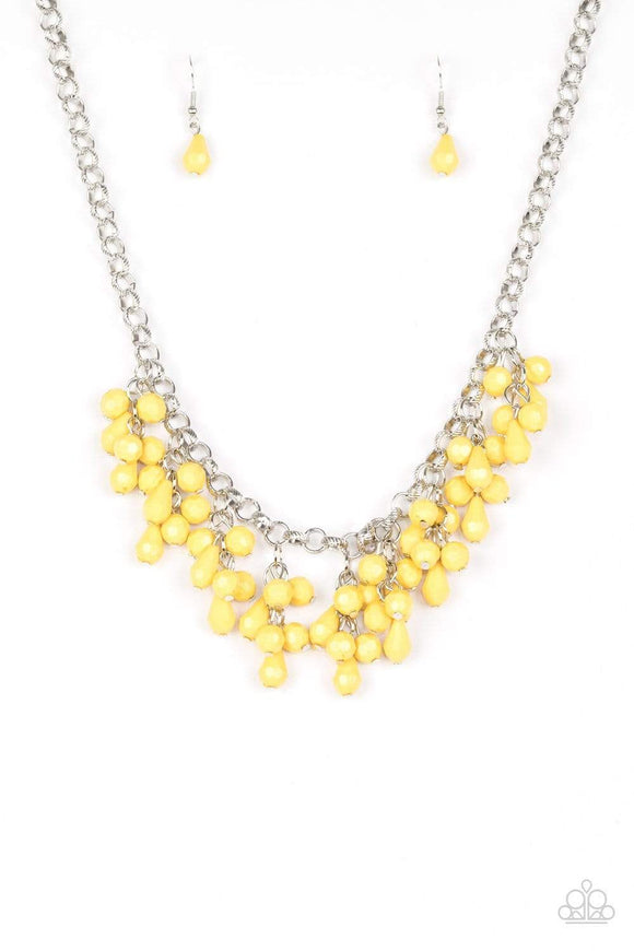 Snazzychicjewelryboutique Necklace Modern Macarena - Yellow Necklace Paparazzi