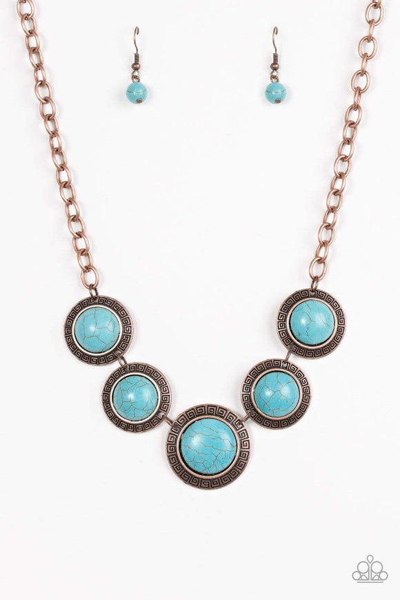 Snazzychicjewelryboutique Necklace Mountain Roamer - Blue Turquoise Necklace Paparazzi