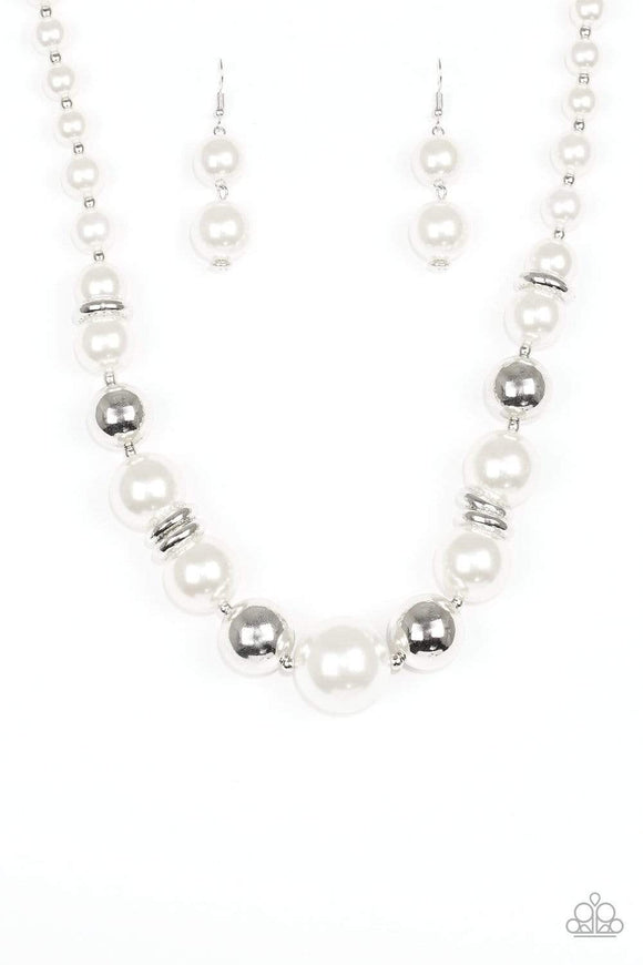 Snazzychicjewelryboutique Necklace New York Nightlife - White Pearl Necklace Paparazzi