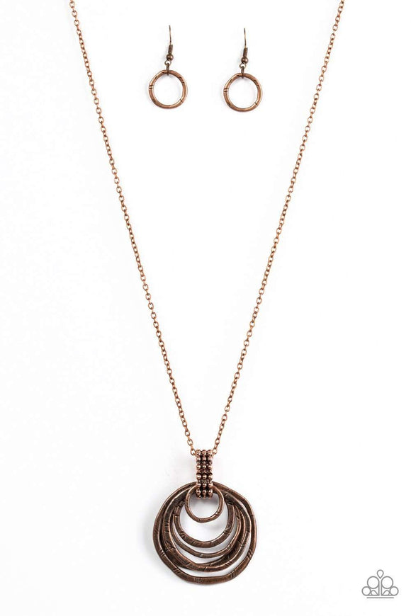 Snazzychicjewelryboutique Necklace Rippling Relic - Copper Necklace Paparazzi