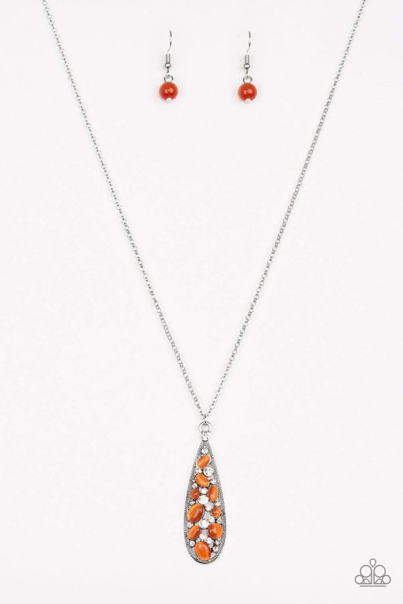 Snazzychicjewelryboutique Necklace Teardrop Treasure - Orange Necklace Paparazzi