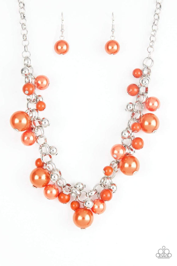 Snazzychicjewelryboutique Necklace The Upstater - Orange Pearl Necklace Paparazzi