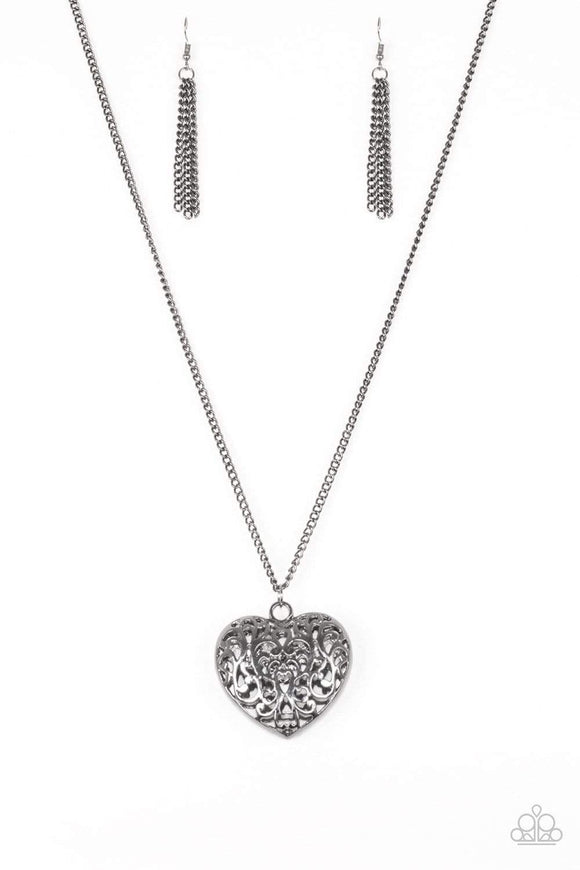 Snazzychicjewelryboutique Necklace Victorian Virtue - Black Heart Necklace Paparazzi