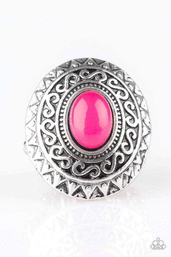 Snazzychicjewelryboutique Ring Hello, Sunshine - Pink Stretchy Ring Paparazzi