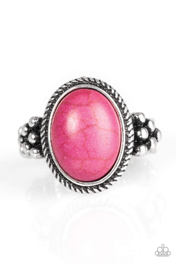 Snazzychicjewelryboutique Ring Stone Age Sophistication - Pink Stretchy Ring Paparazzi