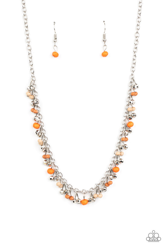 Sailing The Seven Seas - Orange Necklace Paparazzi