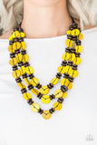 Key West Walkabout - Yellow Wooden Necklace