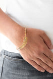 How Do You Like This FEATHER? - Gold Feather Cuff Bracelet Paparazzi