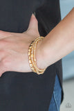 Hello Beautiful - Gold Stretchy Bracelets Paparazzi