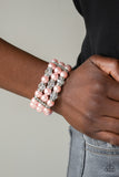 Undeniably Dapper - Pink Pearls Stretchy Bracelet Paparazzi