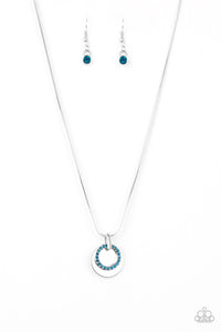 Front and CENTERED - Blue Rhinestone Necklace Paparazzi