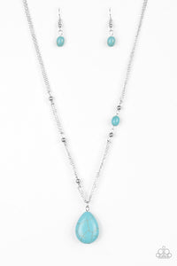 Peaceful Prairies - Blue Turquoise Necklace Paparazzi