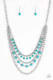 Ground Forces - Turquoise Blue Necklace Paparazzi