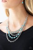 Ground Forces - Turquoise Blue Necklace Paparazzi