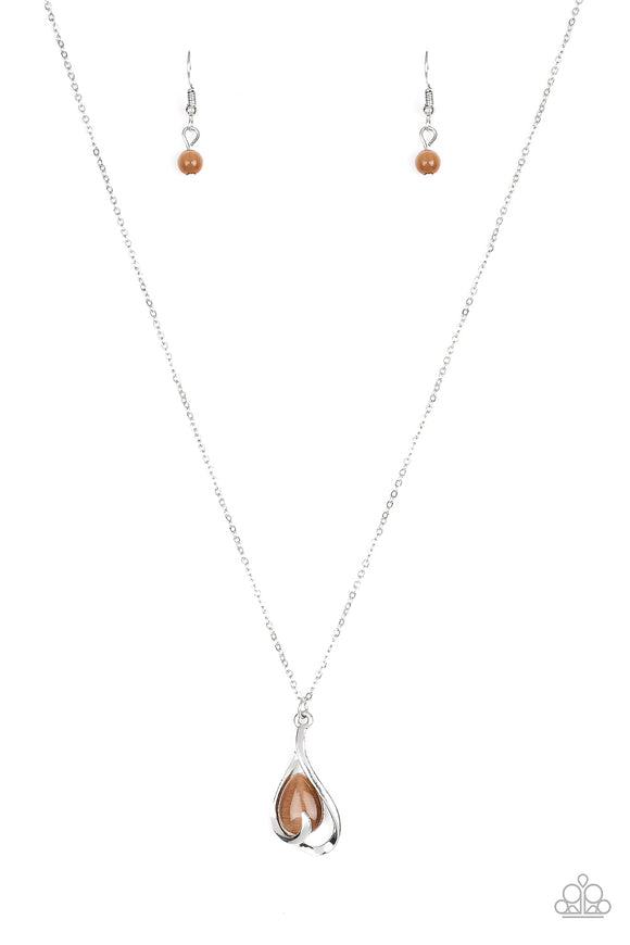 Tell Me A Love Story - Brown Moonstone Necklace Paparazzi