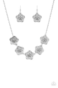 Garden Groove - Silver Flower Necklace Paparazzi