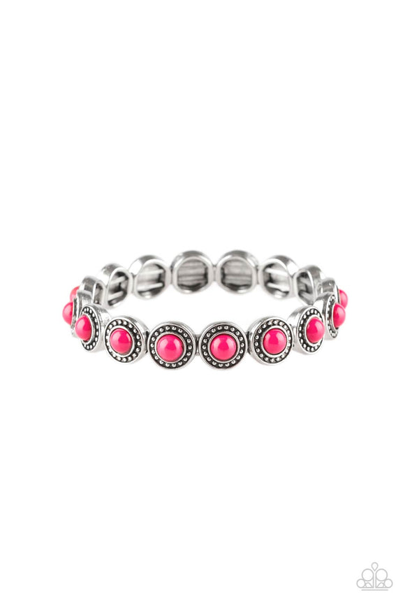 Globetrotter Goals - Pink Stretch Bracelet Paparazzi
