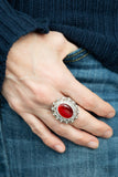 BAROQUE The Spell - Red Moonstone Ring Paparazzi