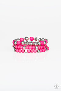 Mountain Artist - Pink Stretchy Bracelets Paparazzi