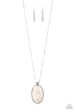 Stone Stampede - White Sandstone Necklace Paparazzi