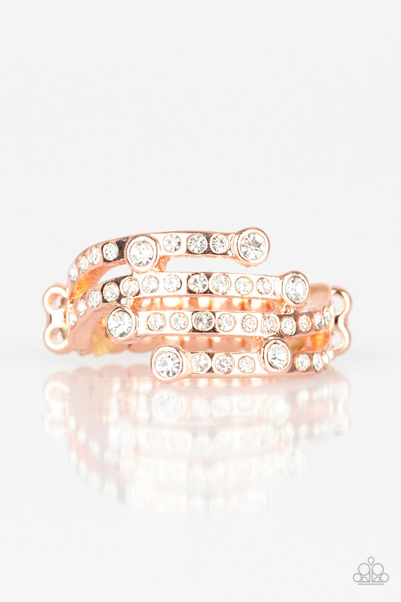 Casino CACHE - Rose Gold Ring Paparazzi