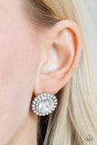 My Second Castle - White Rhinestone Post Earrings Paparazzi