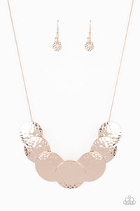 RADIAL Waves - Rose Gold Necklace Paparazzi