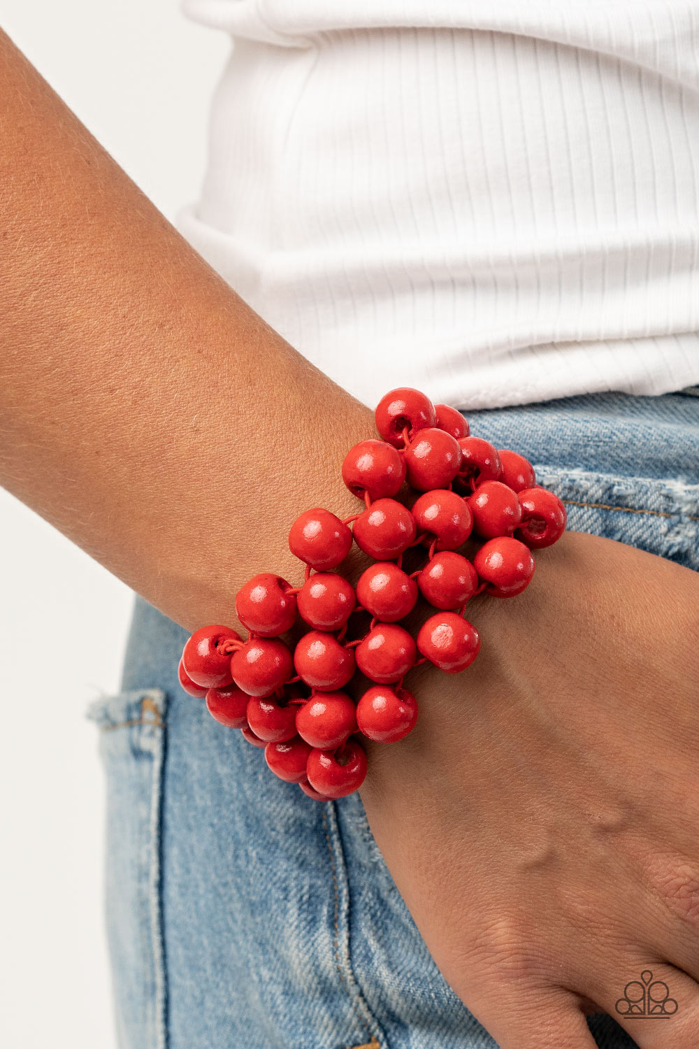 Red 2025 wood bracelet