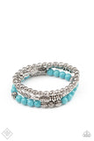 Trail Mix Mecca - Fashion Fix February 2021 Turquoise Blue Stretchy Bracelet Paparazzi