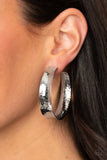 Fearlessly Flared - Silver Hoop Earrings Paparazzi