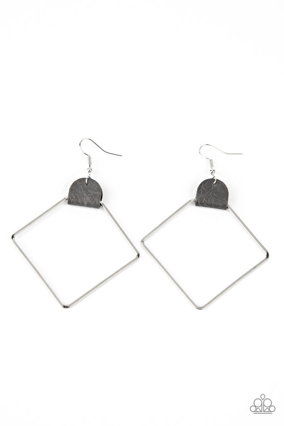 Friends of a LEATHER - Silver Earrings Paparazzi