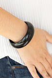 Whimsically Woodsy - Black Wooden Bangle Bracelet Paparazzi