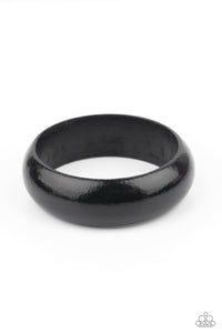 Whimsically Woodsy - Black Wooden Bangle Bracelet Paparazzi